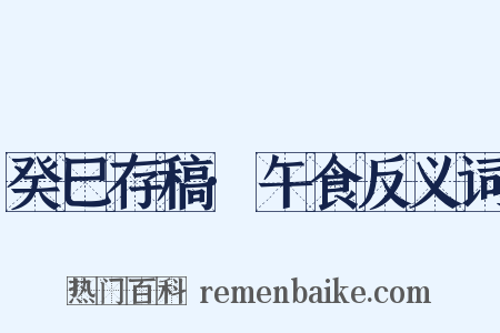 癸巳存稿·午食反义词是什么意思的图片